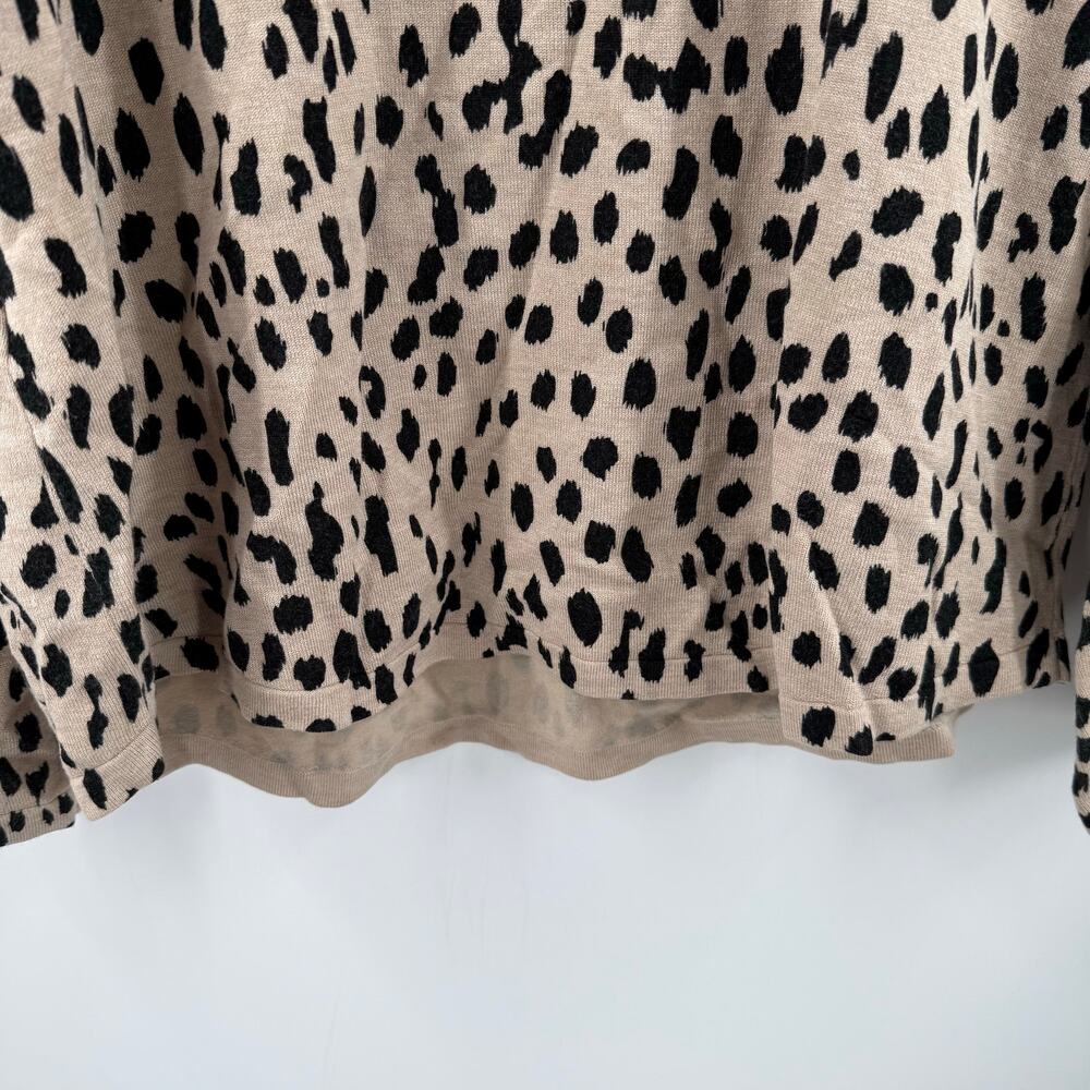 CHICO’S Sweater SZ Large (Chico’s SZ2) Animal Print Cheetah Pullover Office Work - Picture 9 of 11